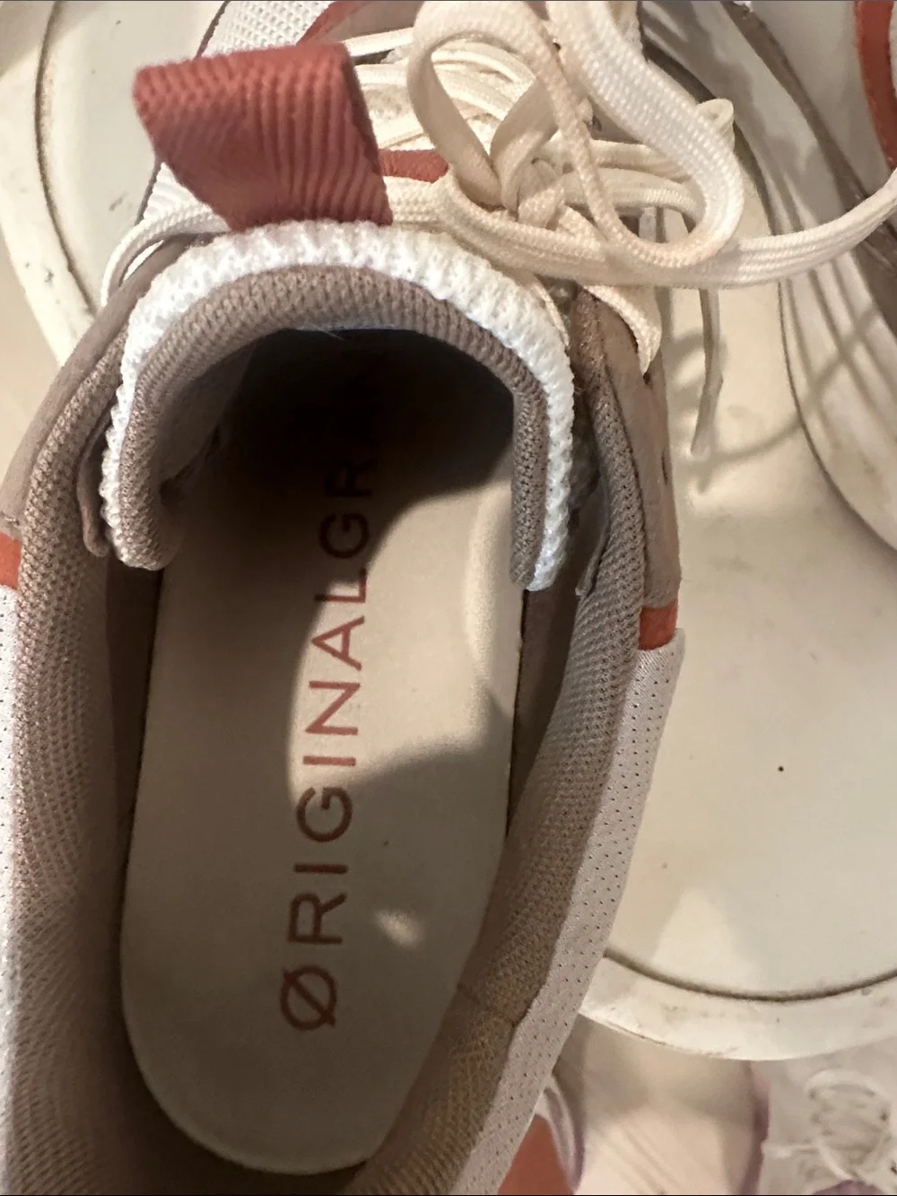 Cole Haan Cream, Brown and Rust Low-Top Sneakers